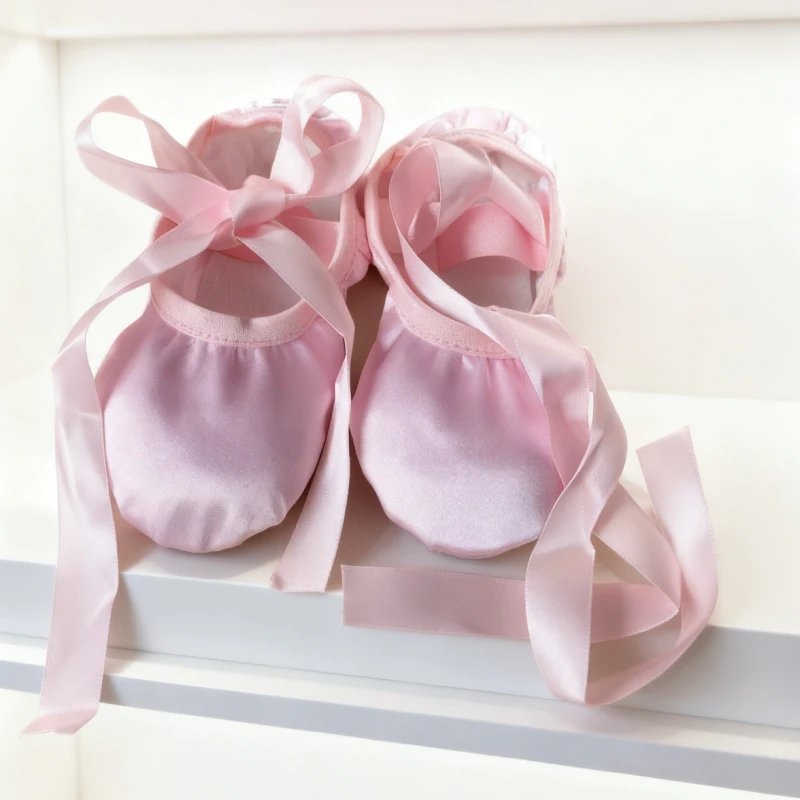 Roze satenske baletanke